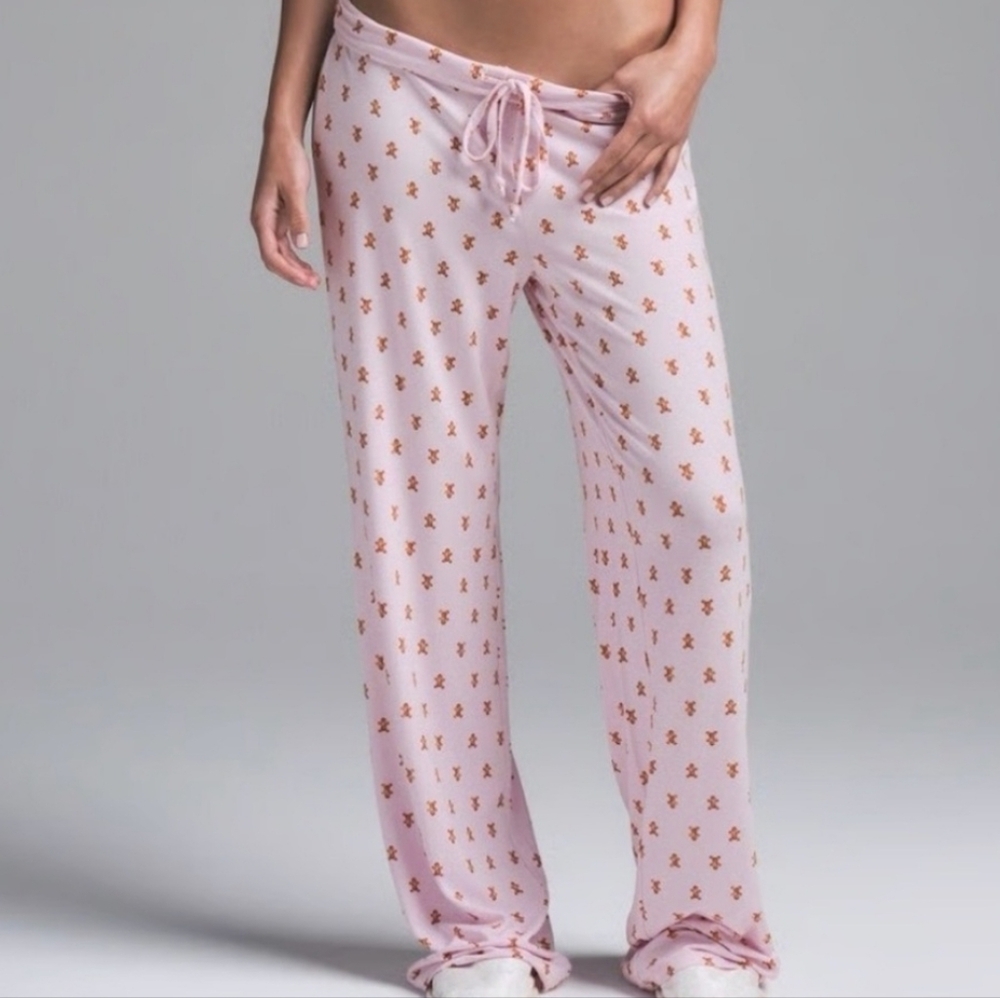 SKIMS - SLEEP STRAIGHT LEG PANTS (CHERRY BLOSSOM GINGERBREAD PRINT)